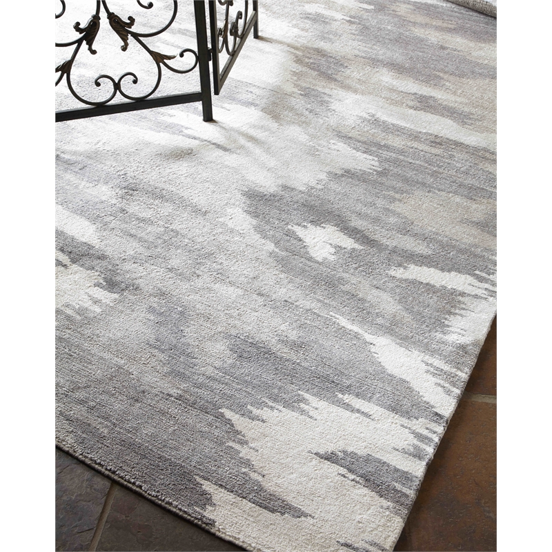 Bamboo Silk Hand-Knotted Bamboo Silk Ivory/Silver 12'x15' Area Rug