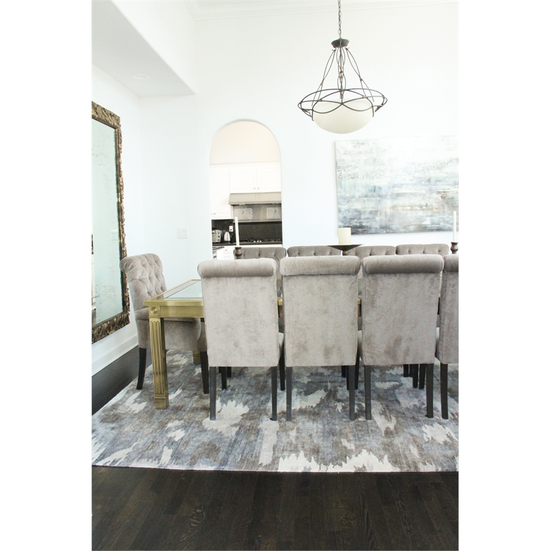 Bamboo Silk Hand-Knotted Bamboo Silk Ivory/Silver 12'x15' Area Rug