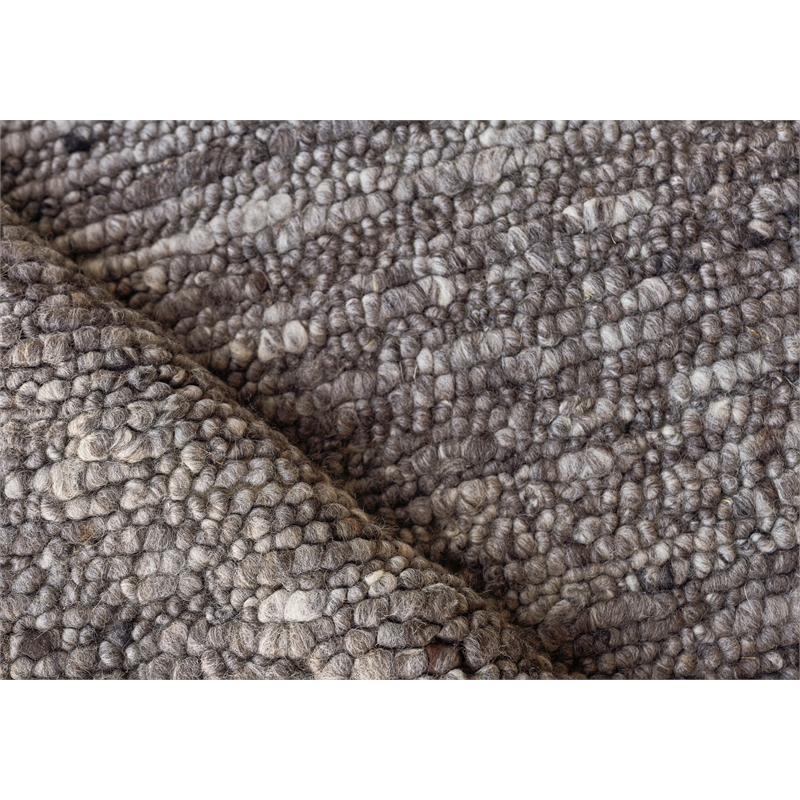 Borelli Handloomed New Zealand Wool Dark Gray 9'x12' Area Rug
