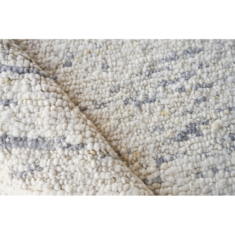 Borelli Handloomed New Zealand Wool Gray/Ivory 10'x14' Area Rug