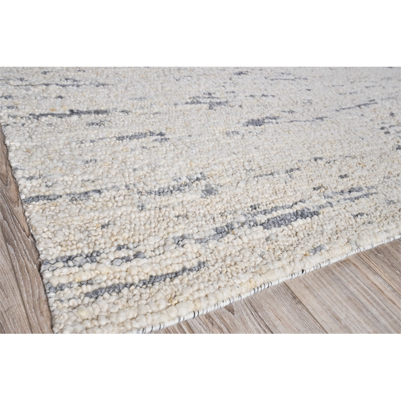 Borelli Handloomed New Zealand Wool Gray/Ivory 15'x20' Area Rug