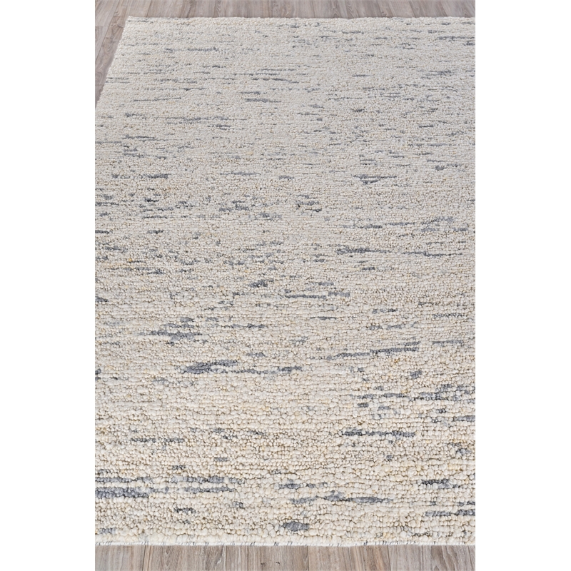 Borelli Handloomed New Zealand Wool Gray/Ivory 15'x20' Area Rug