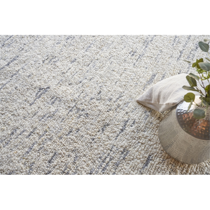 Borelli Handloomed New Zealand Wool Gray/Ivory 15'x20' Area Rug