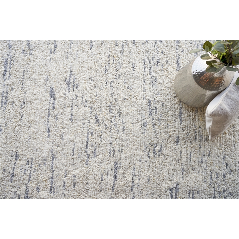 Borelli Handloomed New Zealand Wool Gray/Ivory 15'x20' Area Rug