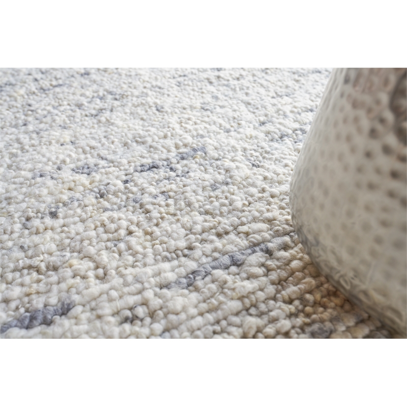 Borelli Handloomed New Zealand Wool Gray/Ivory 15'x20' Area Rug