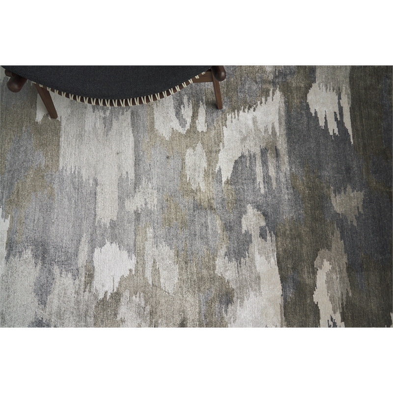 Bamboo Silk Hand-Knotted Bamboo Silk Ivory/Silver 14'x18' Area Rug