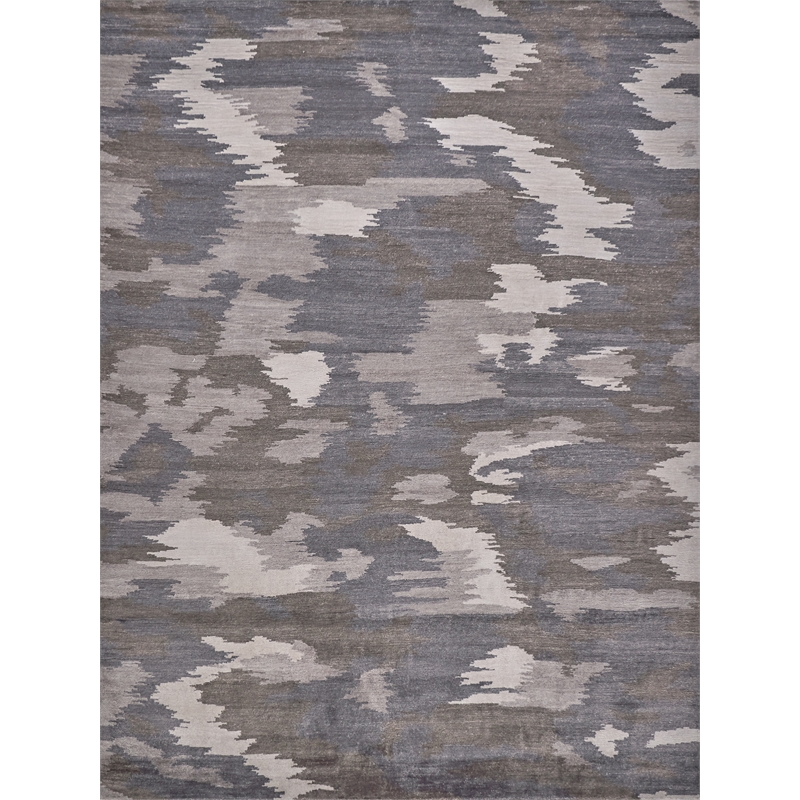 Bamboo Silk Hand-Knotted Bamboo Silk Ivory/Silver 14'x18' Area Rug
