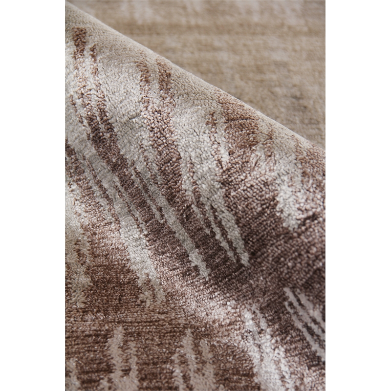 Bamboo Silk Hand-Knotted Bamboo Silk Brown/Gray 6'x9' Area Rug