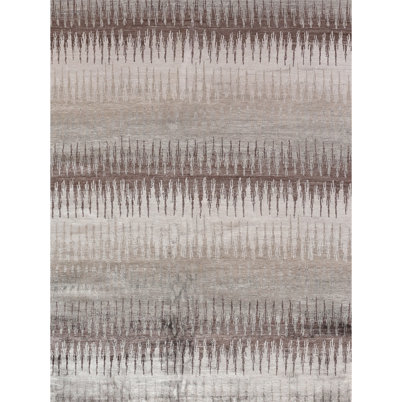 Bamboo Silk Hand-Knotted Bamboo Silk Brown/Gray 6'x9' Area Rug