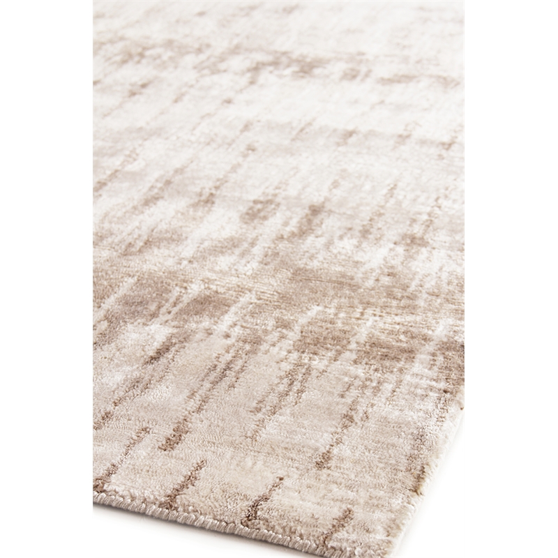 Bamboo Silk Hand-Knotted Bamboo Silk Light Gray/Brown 6'x9' Area Rug