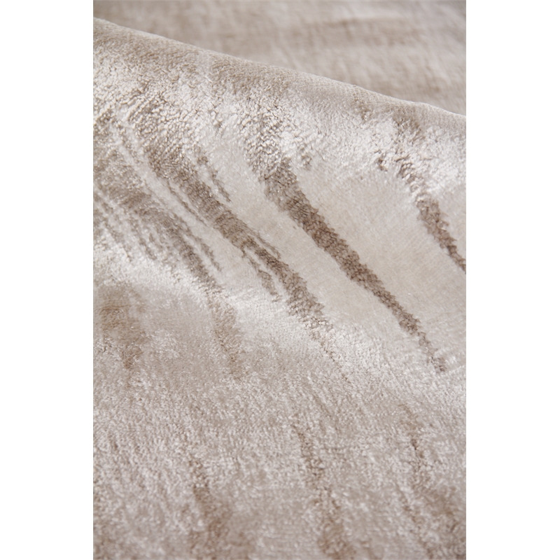 Bamboo Silk Hand-Knotted Bamboo Silk Light Gray/Brown 6'x9' Area Rug