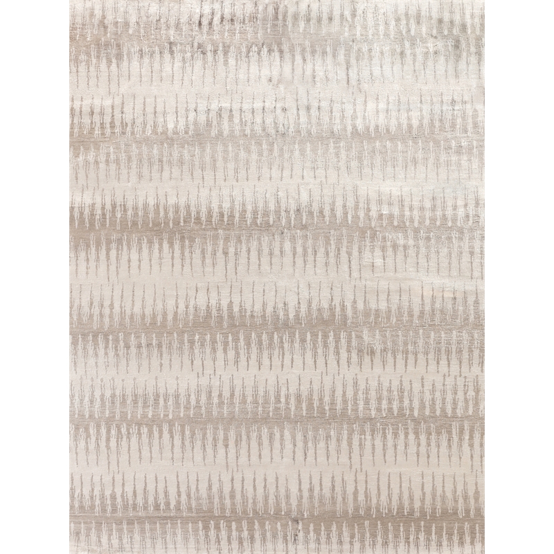 Bamboo Silk Hand-Knotted Bamboo Silk Light Gray/Brown 6'x9' Area Rug