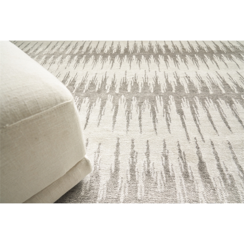 Bamboo Silk Hand-Knotted Bamboo Silk Gray/Silver 12'x15' Area Rug