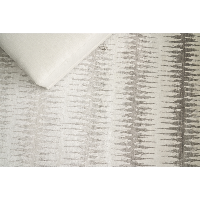 Bamboo Silk Hand-Knotted Bamboo Silk Gray/Silver 12'x15' Area Rug