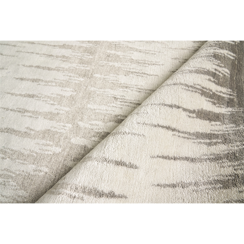 Bamboo Silk Hand-Knotted Bamboo Silk Gray/Silver 14'x18' Area Rug