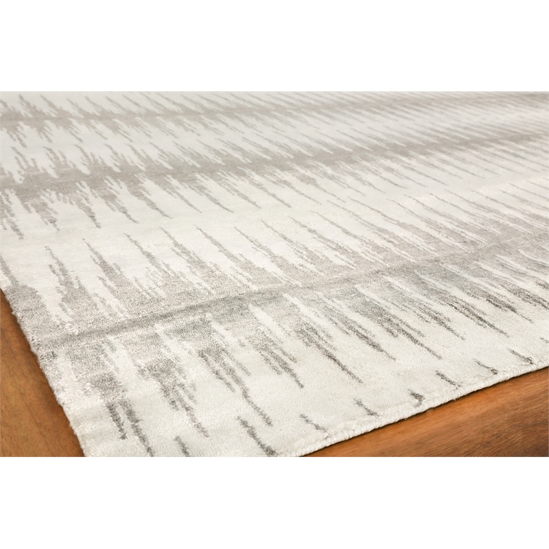 Bamboo Silk Hand-Knotted Bamboo Silk Gray/Silver 6'x9' Area Rug