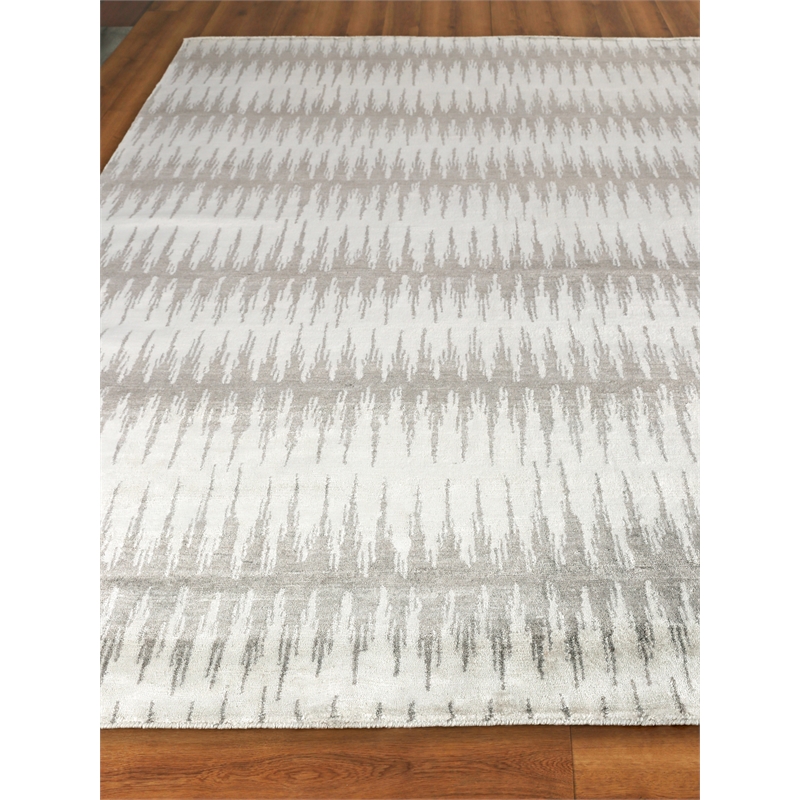 Bamboo Silk Hand-Knotted Bamboo Silk Gray/Silver 6'x9' Area Rug