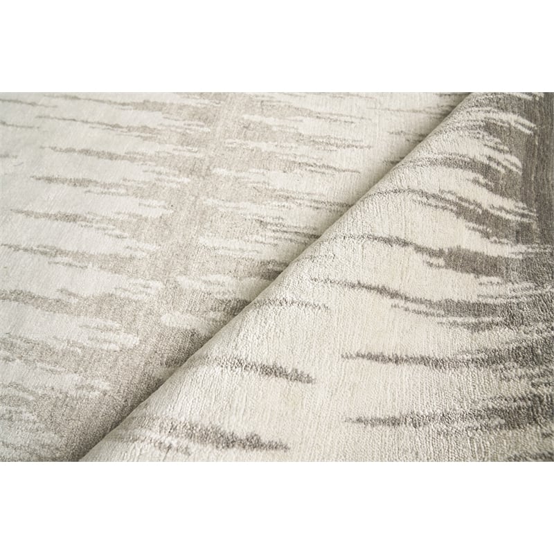 Bamboo Silk Hand-Knotted Bamboo Silk Gray/Silver 6'x9' Area Rug