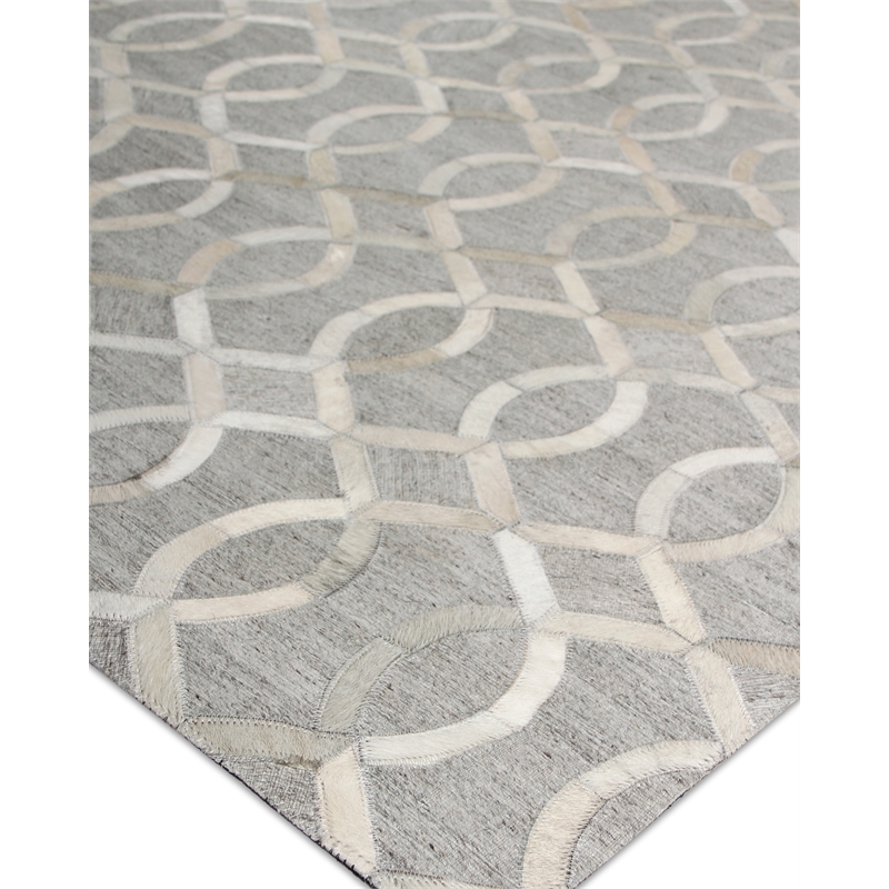 Berlin Hand-Tufted Leather/Viscose Silver/Ivory 9'6