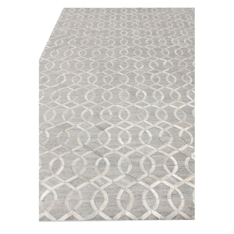 Berlin Hand-Tufted Leather/Viscose Silver/Ivory 9'6