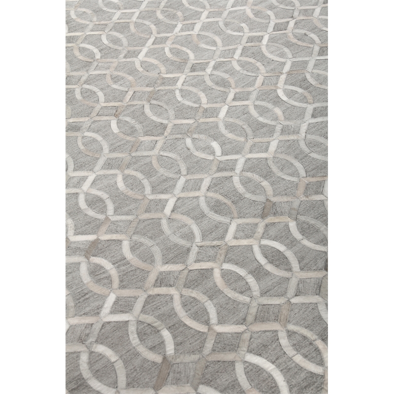 Berlin Hand-Tufted Leather/Viscose Silver/Ivory 9'6