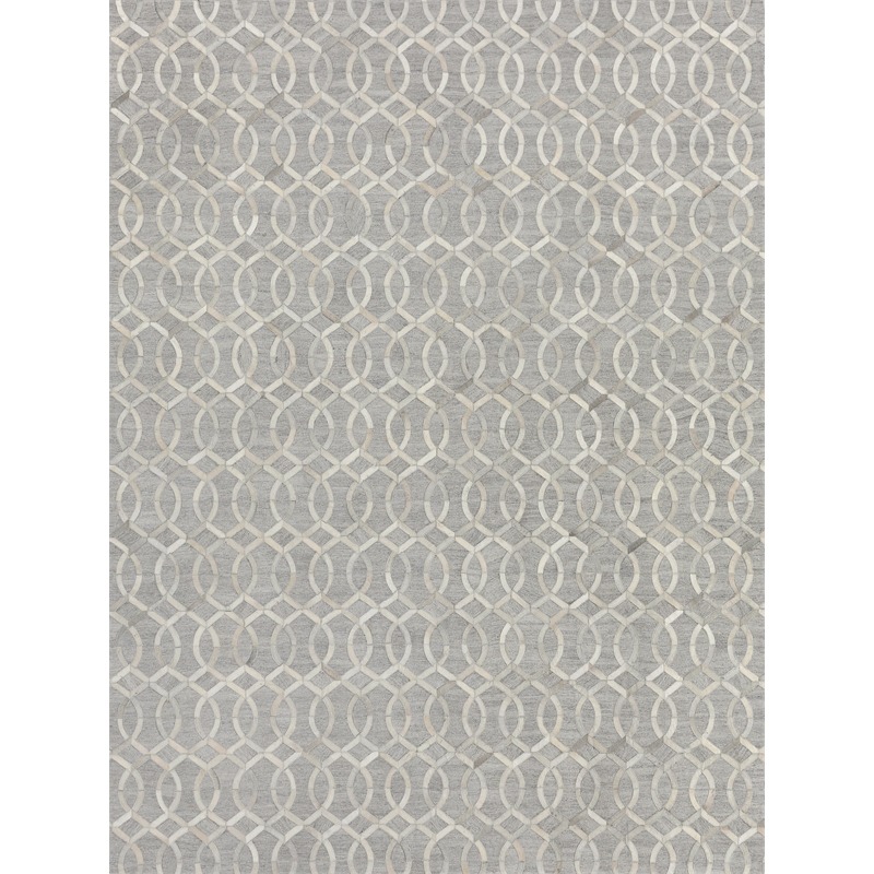 Berlin Hand-Tufted Leather/Viscose Silver/Ivory 9'6
