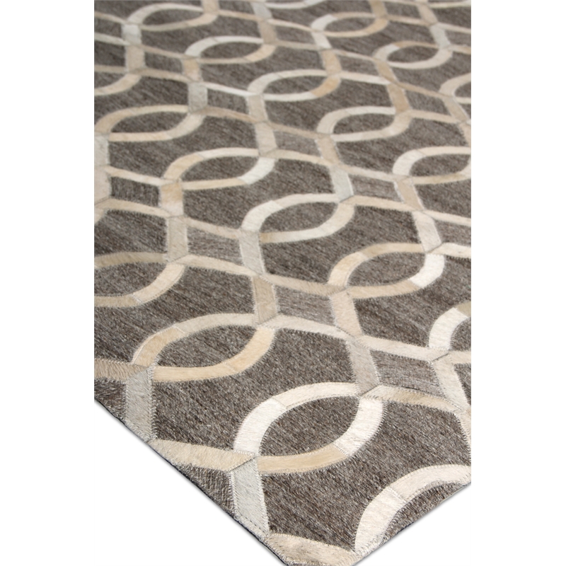 Berlin Hand-Tufted Leather/Viscose Beige/Ivory 11'6