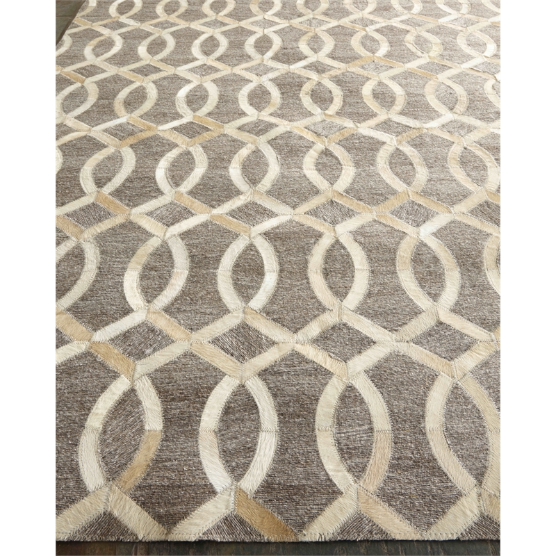 Berlin Hand-Tufted Leather/Viscose Beige/Ivory 11'6