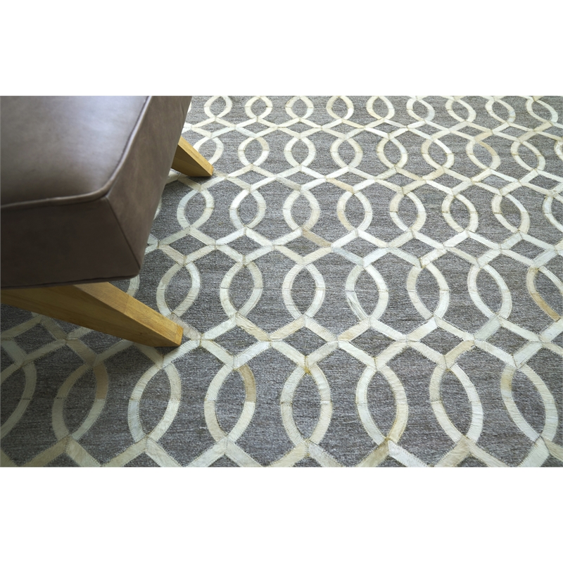 Berlin Hand-Tufted Leather/Viscose Beige/Ivory 11'6