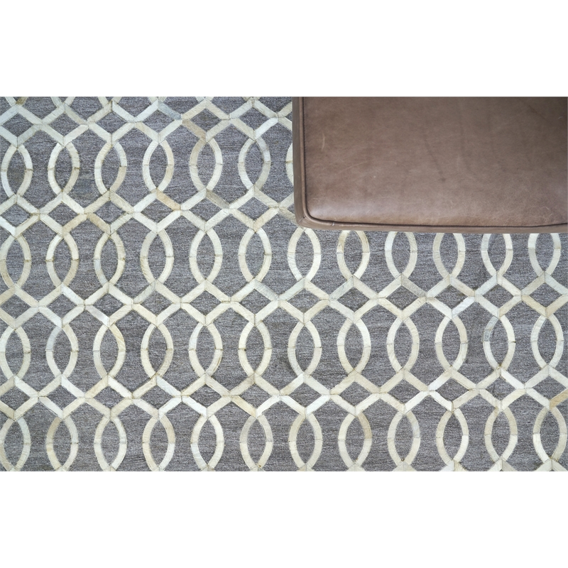 Berlin Hand-Tufted Leather/Viscose Beige/Ivory 11'6