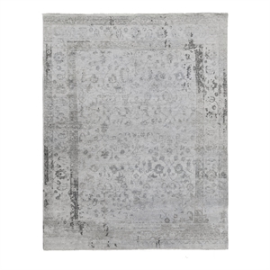 Beverly Hand-Knotted Wool/Bamboo Silk Gray 6'x9' Area Rug
