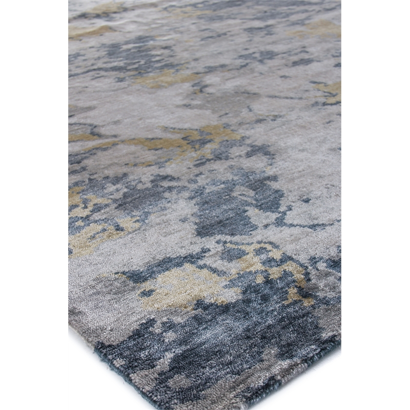 Bamboo Silk Hand-Knotted Bamboo Silk Blue/Gray 14'x18' Area Rug