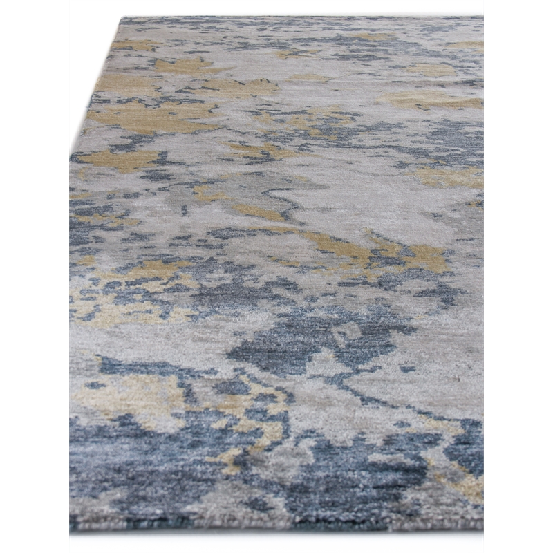Bamboo Silk Hand-Knotted Bamboo Silk Blue/Gray 14'x18' Area Rug