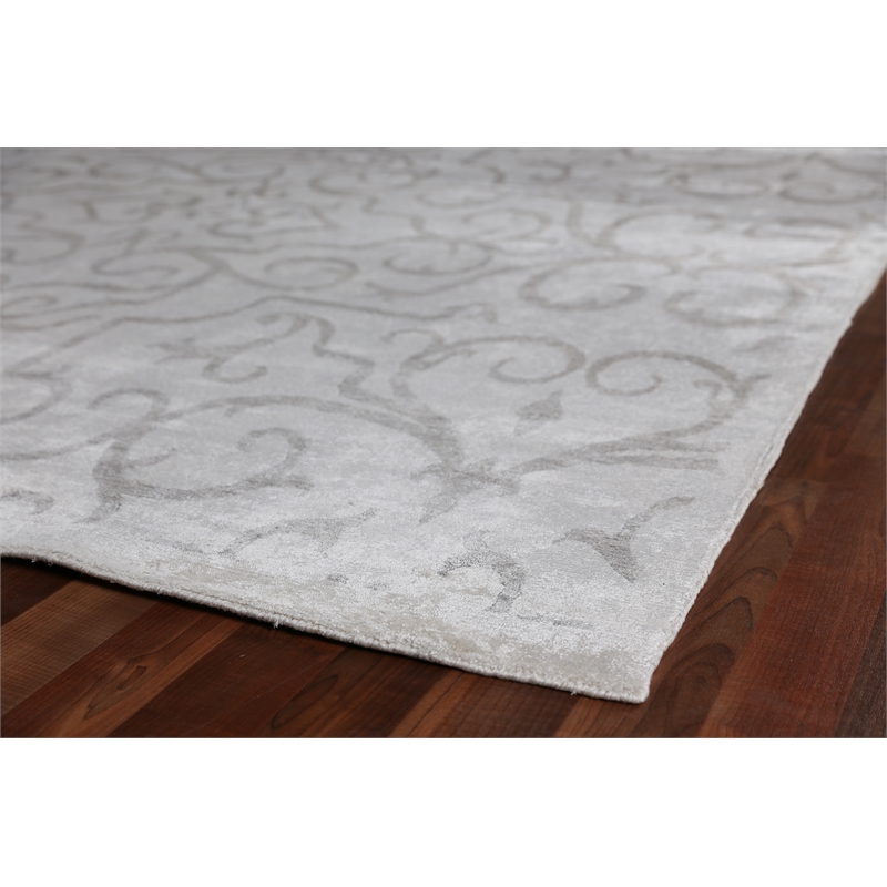 Bamboo Silk Hand-Knotted Bamboo Silk Ivory 12'x15' Area Rug