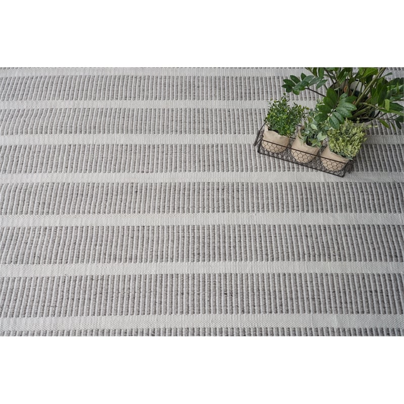 Boca Flatweave Pet Ivory/Gray 8'x10' Area Rug