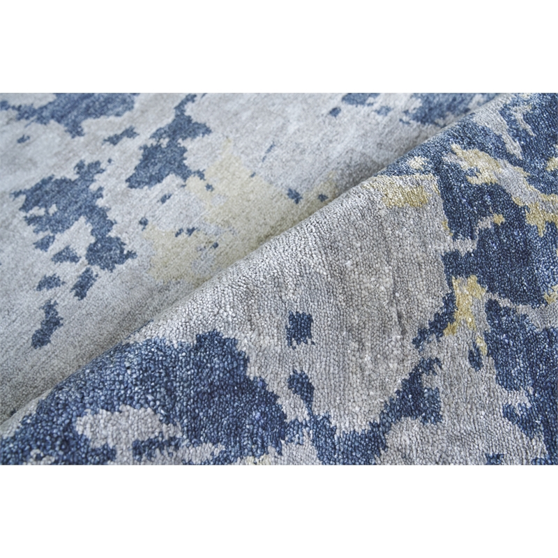 Bamboo Silk Hand-Knotted Bamboo Silk Blue/Gray 6'x9' Area Rug