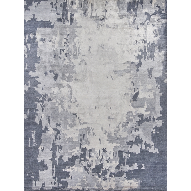 Bamboo Silk Hand-Knotted Bamboo Silk Blue/Gray 6'x9' Area Rug
