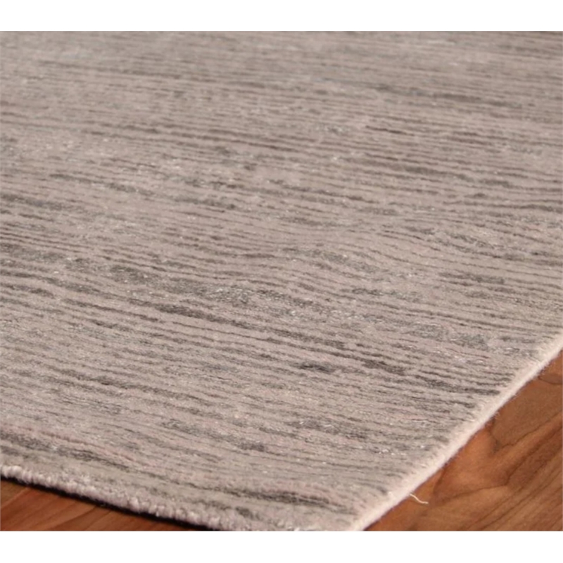Bamboo Silk Hand-Knotted Bamboo Silk Light Gray 6'x9' Area Rug