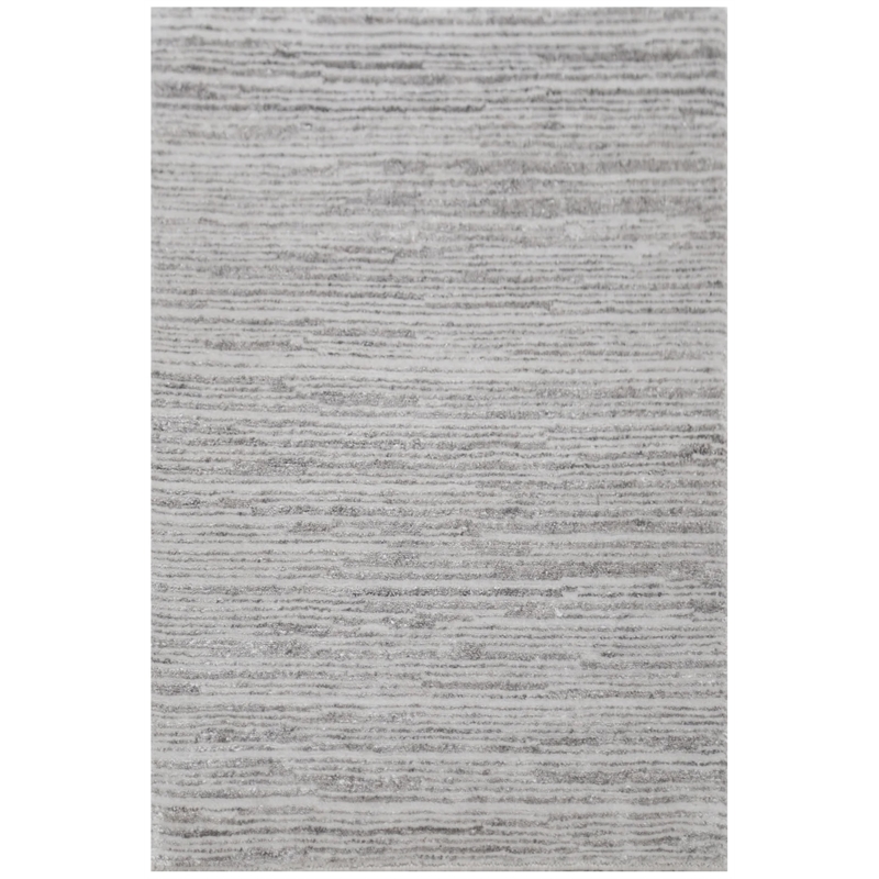 Bamboo Silk Hand-Knotted Bamboo Silk Light Gray 6'x9' Area Rug