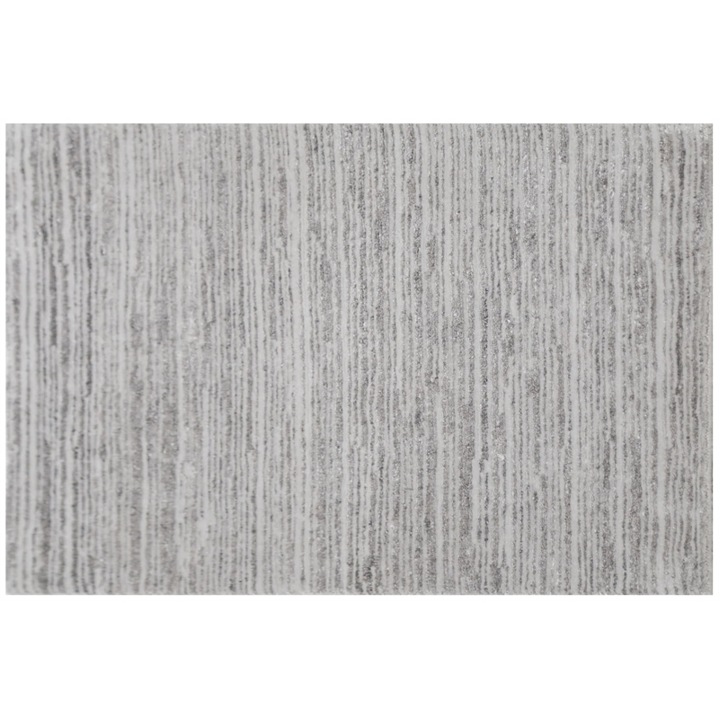 Bamboo Silk Hand-Knotted Bamboo Silk Light Gray 6'x9' Area Rug
