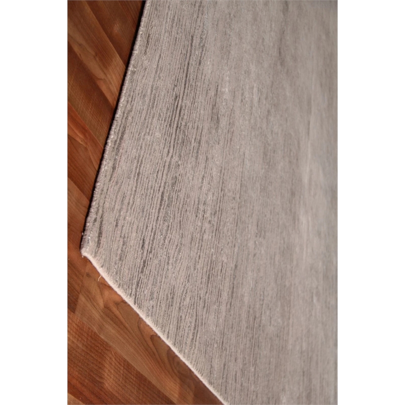 Bamboo Silk Hand-Knotted Bamboo Silk Light Gray 6'x9' Area Rug