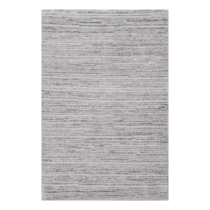Bamboo Silk Hand-Knotted Bamboo Silk Light Gray 6'x9' Area Rug
