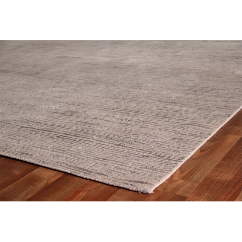 Bamboo Silk Hand-Knotted Bamboo Silk Light Gray 9'6