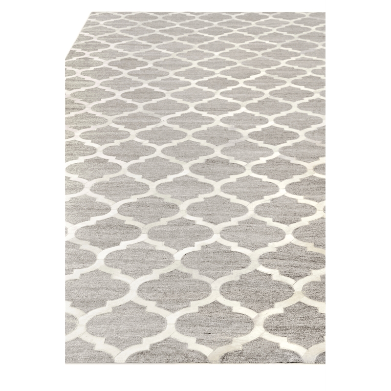 Berlin Hand-Tufted Leather/Viscose Silver/Ivory 11'6