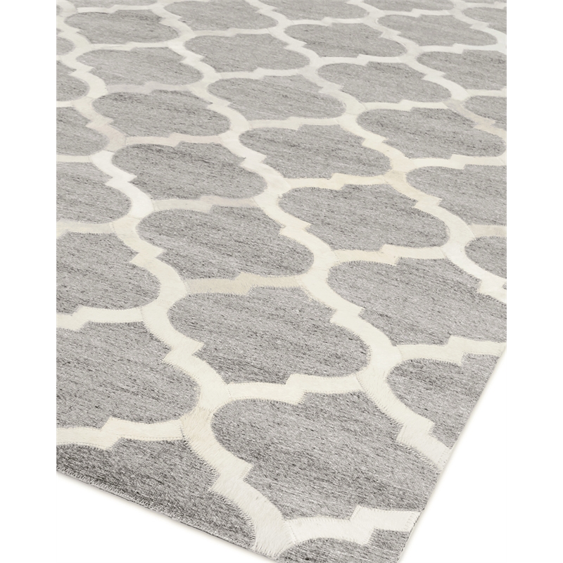 Berlin Hand-Tufted Leather/Viscose Silver/Ivory 13'6