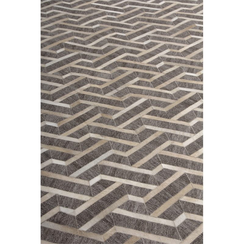 Berlin Hand-Tufted Leather/Viscose Beige/Ivory 9'6