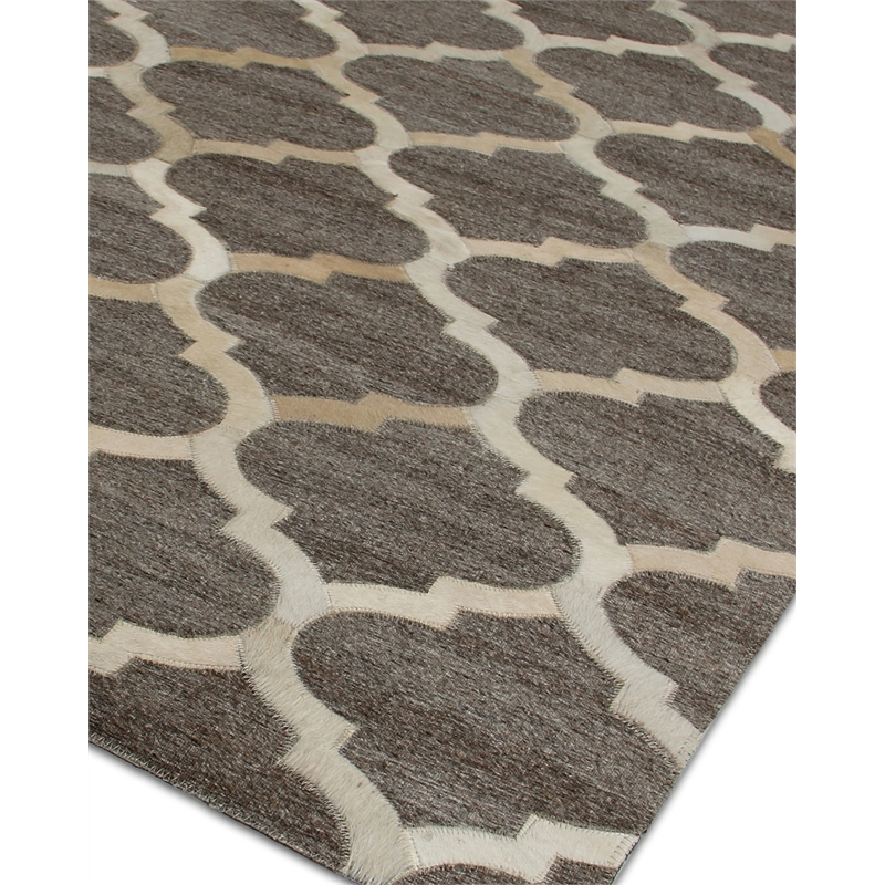 Berlin Hand-Tufted Leather/Viscose Beige/Ivory 11'6
