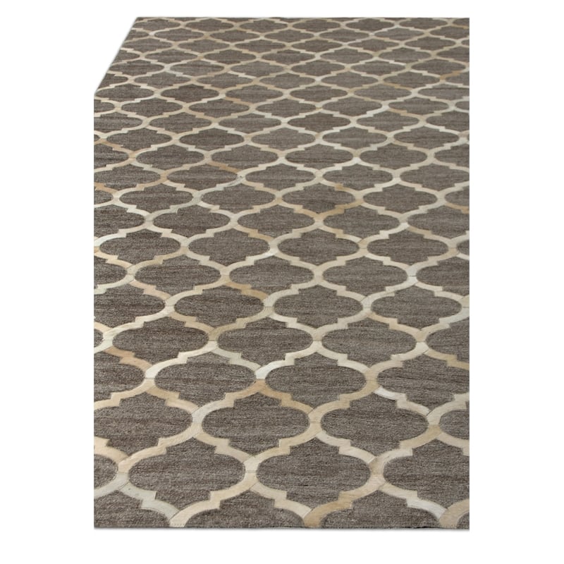 Berlin Hand-Tufted Leather/Viscose Beige/Ivory 11'6