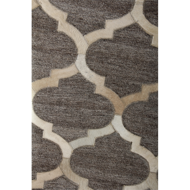 Berlin Hand-Tufted Leather/Viscose Beige/Ivory 11'6