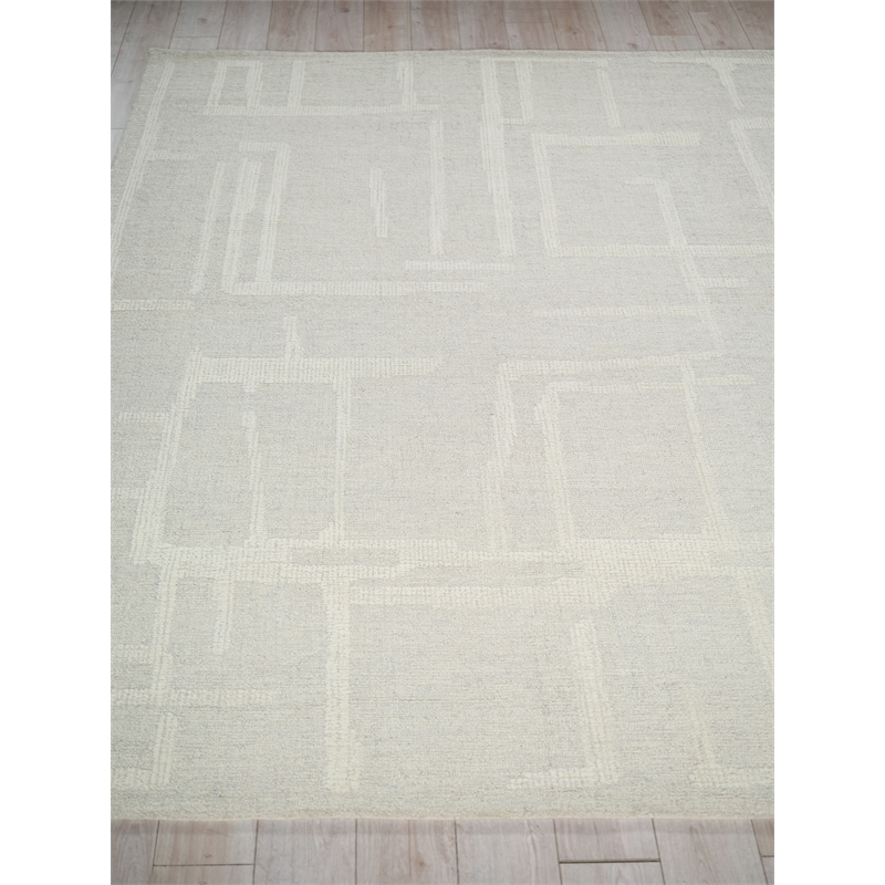 Breckenridge Hand-Tufted New Zealand Wool Silver/Ivory 9'x12' Area Rug